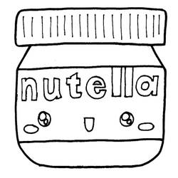 Disegno da colorare: Nutella Kawaii (Cibo e Nutrizione) #202423 - Pagine da Colorare Stampabili Gratuite