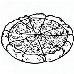 Disegno da colorare: Pizza (Cibo e Nutrizione) #197393 - Pagine da Colorare Stampabili Gratuite