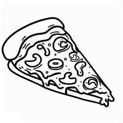Disegno da colorare: Pizza (Cibo e Nutrizione) #197394 - Pagine da Colorare Stampabili Gratuite