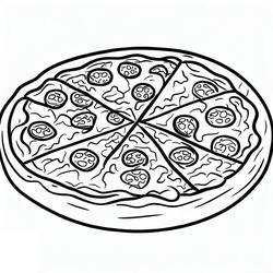 Disegno da colorare: Pizza (Cibo e Nutrizione) #197395 - Pagine da Colorare Stampabili Gratuite