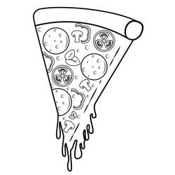 Disegno da colorare: Pizza (Cibo e Nutrizione) #197400 - Pagine da Colorare Stampabili Gratuite