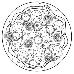 Disegno da colorare: Pizza (Cibo e Nutrizione) #197401 - Pagine da Colorare Stampabili Gratuite