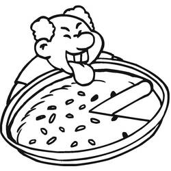 Disegno da colorare: Pizza (Cibo e Nutrizione) #197402 - Pagine da Colorare Stampabili Gratuite