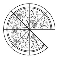 Disegno da colorare: Pizza (Cibo e Nutrizione) #197406 - Pagine da Colorare Stampabili Gratuite