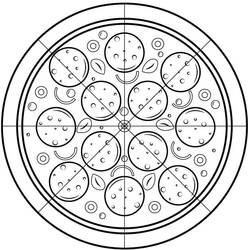 Disegno da colorare: Pizza (Cibo e Nutrizione) #197407 - Pagine da Colorare Stampabili Gratuite
