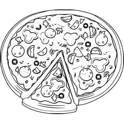 Disegno da colorare: Pizza (Cibo e Nutrizione) #197410 - Pagine da Colorare Stampabili Gratuite