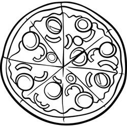 Disegno da colorare: Pizza (Cibo e Nutrizione) #197413 - Pagine da Colorare Stampabili Gratuite