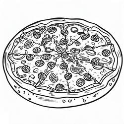 Disegno da colorare: Pizza (Cibo e Nutrizione) #197416 - Pagine da Colorare Stampabili Gratuite