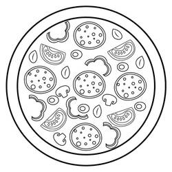 Disegno da colorare: Pizza (Cibo e Nutrizione) #197417 - Pagine da Colorare Stampabili Gratuite