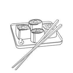 Disegno da colorare: Sushi (Cibo e Nutrizione) #209225 - Pagine da Colorare Stampabili Gratuite