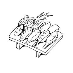 Disegno da colorare: Sushi (Cibo e Nutrizione) #209226 - Pagine da Colorare Stampabili Gratuite