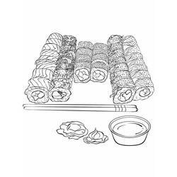 Disegno da colorare: Sushi (Cibo e Nutrizione) #209227 - Pagine da Colorare Stampabili Gratuite