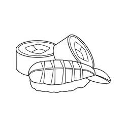 Disegno da colorare: Sushi (Cibo e Nutrizione) #209231 - Pagine da Colorare Stampabili Gratuite