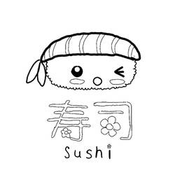 Disegno da colorare: Sushi (Cibo e Nutrizione) #209232 - Pagine da Colorare Stampabili Gratuite