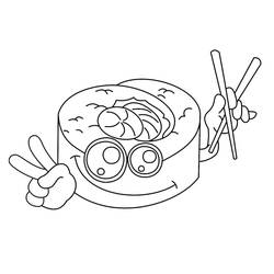 Disegno da colorare: Sushi (Cibo e Nutrizione) #209234 - Pagine da Colorare Stampabili Gratuite