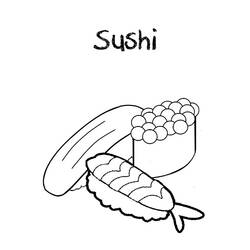 Disegno da colorare: Sushi (Cibo e Nutrizione) #209236 - Pagine da Colorare Stampabili Gratuite