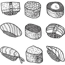 Disegno da colorare: Sushi (Cibo e Nutrizione) #209239 - Pagine da Colorare Stampabili Gratuite