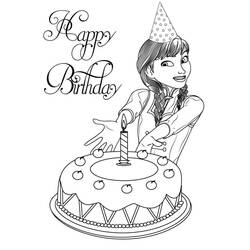 Disegno da colorare: Torta di Compleanno (Cibo e Nutrizione) #201102 - Pagine da Colorare Stampabili Gratuite
