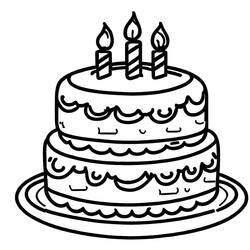Disegno da colorare: Torta di Compleanno (Cibo e Nutrizione) #201104 - Pagine da Colorare Stampabili Gratuite