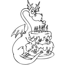 Disegno da colorare: Torta di Compleanno (Cibo e Nutrizione) #201107 - Pagine da Colorare Stampabili Gratuite