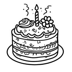 Disegno da colorare: Torta di Compleanno (Cibo e Nutrizione) #201110 - Pagine da Colorare Stampabili Gratuite