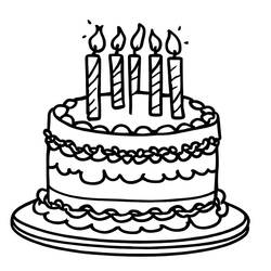 Disegno da colorare: Torta di Compleanno (Cibo e Nutrizione) #201112 - Pagine da Colorare Stampabili Gratuite