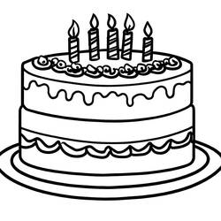 Disegno da colorare: Torta di Compleanno (Cibo e Nutrizione) #201116 - Pagine da Colorare Stampabili Gratuite