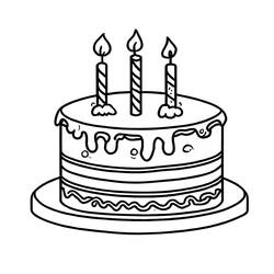 Disegno da colorare: Torta di Compleanno (Cibo e Nutrizione) #201117 - Pagine da Colorare Stampabili Gratuite