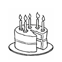 Disegno da colorare: Torta di Compleanno (Cibo e Nutrizione) #201122 - Pagine da Colorare Stampabili Gratuite