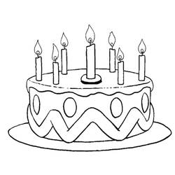 Disegno da colorare: Torta di Compleanno (Cibo e Nutrizione) #201125 - Pagine da Colorare Stampabili Gratuite