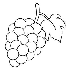 Disegno da colorare: Uva (Cibo e Nutrizione) #212407 - Pagine da Colorare Stampabili Gratuite