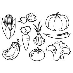 Disegno da colorare: Verdure (Cibo e Nutrizione) #212146 - Pagine da Colorare Stampabili Gratuite