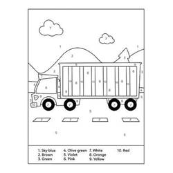 Disegno da colorare: Camion Colora con i Numeri (Colora con i Numeri) #177944 - Pagine da Colorare Stampabili Gratuite