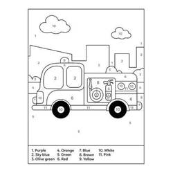 Disegno da colorare: Camion Colora con i Numeri (Colora con i Numeri) #177951 - Pagine da Colorare Stampabili Gratuite