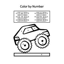 Disegno da colorare: Camion Colora con i Numeri (Colora con i Numeri) #177953 - Pagine da Colorare Stampabili Gratuite