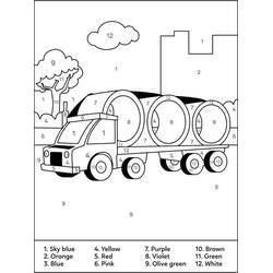 Disegno da colorare: Camion Colora con i Numeri (Colora con i Numeri) #177954 - Pagine da Colorare Stampabili Gratuite