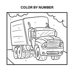 Disegno da colorare: Camion Colora con i Numeri (Colora con i Numeri) #177956 - Pagine da Colorare Stampabili Gratuite