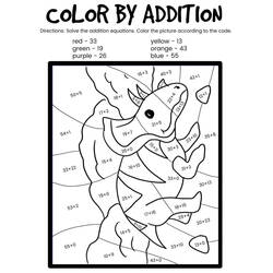 Disegni da colorare: Dinosauri Colora con i Numeri - Pagine da Colorare Stampabili Gratuite