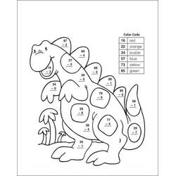 Disegno da colorare: Dinosauri Colora con i Numeri (Colora con i Numeri) #177965 - Pagine da Colorare Stampabili Gratuite