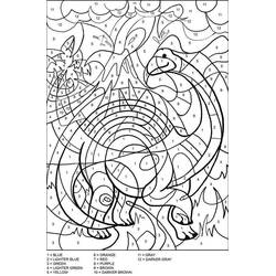 Disegno da colorare: Dinosauri Colora con i Numeri (Colora con i Numeri) #177966 - Pagine da Colorare Stampabili Gratuite