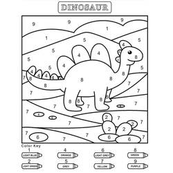 Disegno da colorare: Dinosauri Colora con i Numeri (Colora con i Numeri) #177977 - Pagine da Colorare Stampabili Gratuite