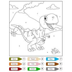 Disegno da colorare: Dinosauro Magico (Colora con i Numeri) #216745 - Pagine da Colorare Stampabili Gratuite