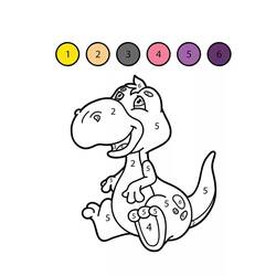 Disegno da colorare: Dinosauro Magico (Colora con i Numeri) #216751 - Pagine da Colorare Stampabili Gratuite