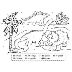 Disegno da colorare: Dinosauro Magico (Colora con i Numeri) #216756 - Pagine da Colorare Stampabili Gratuite