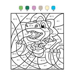 Disegno da colorare: Dinosauro Magico (Colora con i Numeri) #216761 - Pagine da Colorare Stampabili Gratuite