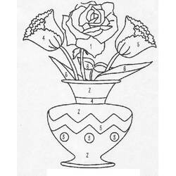 Disegno da colorare: Fiori Colora con i Numeri (Colora con i Numeri) #177983 - Pagine da Colorare Stampabili Gratuite