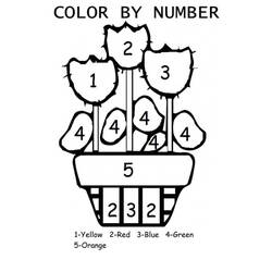 Disegno da colorare: Fiori Colora con i Numeri (Colora con i Numeri) #177990 - Pagine da Colorare Stampabili Gratuite