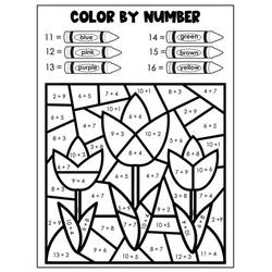 Disegno da colorare: Fiori Colora con i Numeri (Colora con i Numeri) #177995 - Pagine da Colorare Stampabili Gratuite