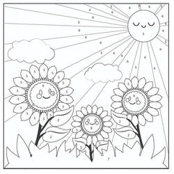 Disegno da colorare: Fiori Colora con i Numeri (Colora con i Numeri) #177996 - Pagine da Colorare Stampabili Gratuite