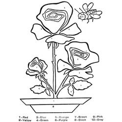 Disegno da colorare: Fiori Colora con i Numeri (Colora con i Numeri) #177998 - Pagine da Colorare Stampabili Gratuite